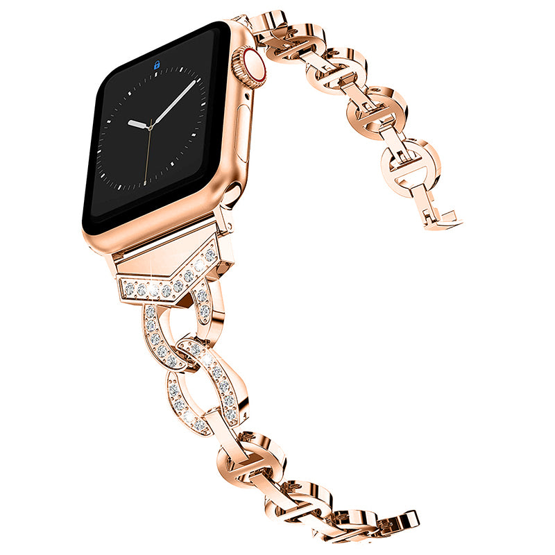Metal Smart Watch Wrist Band Rhinestones Decor Replacement Strap for Apple Watch Ultra 2 49mm Series 9 45mm SE (2023) 44mm Ultra 49mm Series 8 45mm 7 45mm Series 6 5 4 SE 44mm SE (2022) 44mm Series 3 2 1 42mm Metal Smart Watch Wrist Band Rhinestones Decor Replacement Strap for Apple Watch Ultra 2 49mm Series 9 45mm SE (2023) 44mm Ultra 49mm Series 8 45mm 7 45mm Series 6 5 4 SE 44mm SE (2022) 44mm Series 3 2 1 42mm